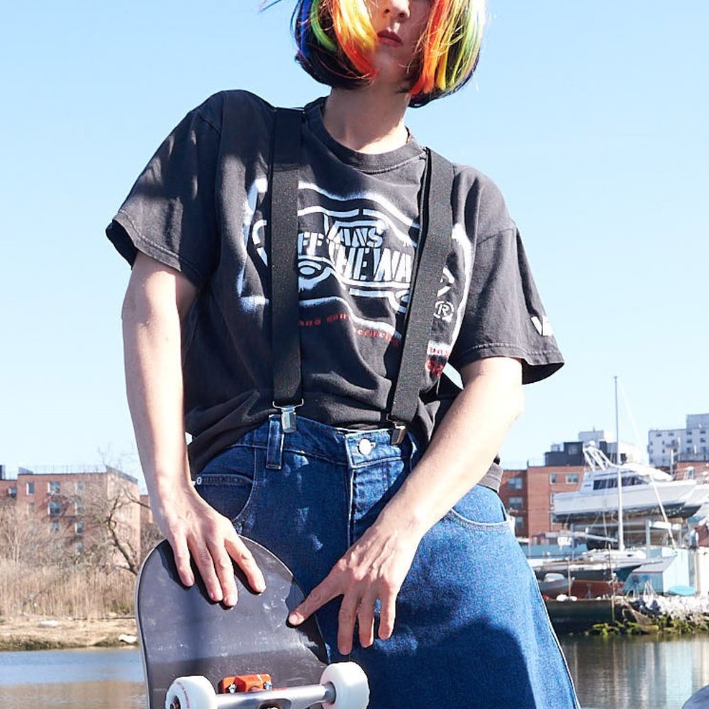 Vintage 1980s Black Suspenders
